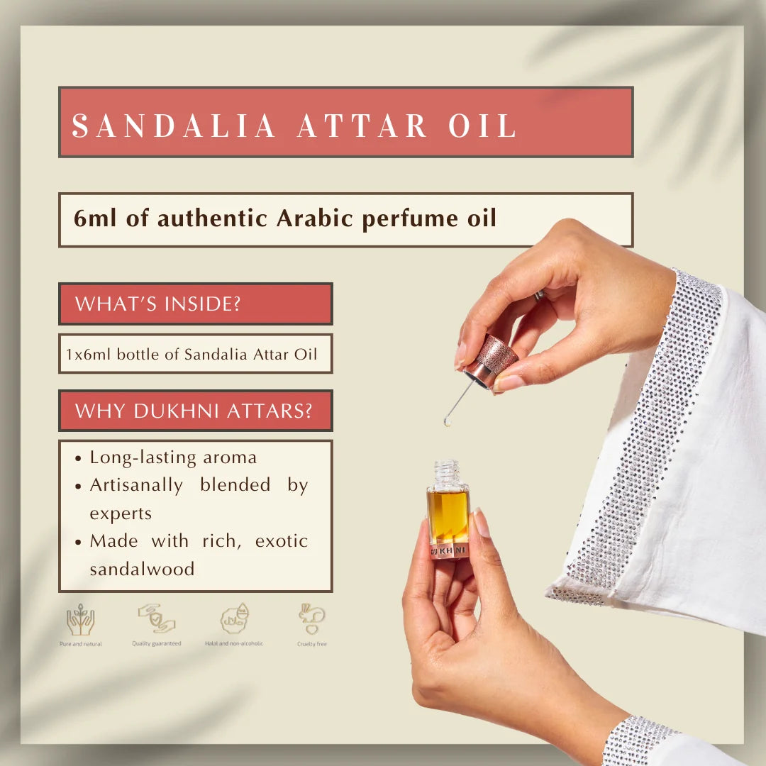 6ml Sandalia Premium Attar Sandalwood Based Attar Tobacco Cedarwood Musk Perfume