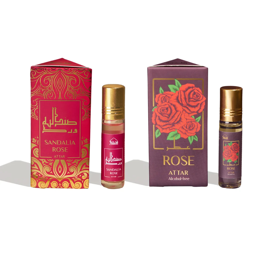 Dukhni Sandalia Rose And Rose Attar Oil Set Of 2 Attars Arabic Gift