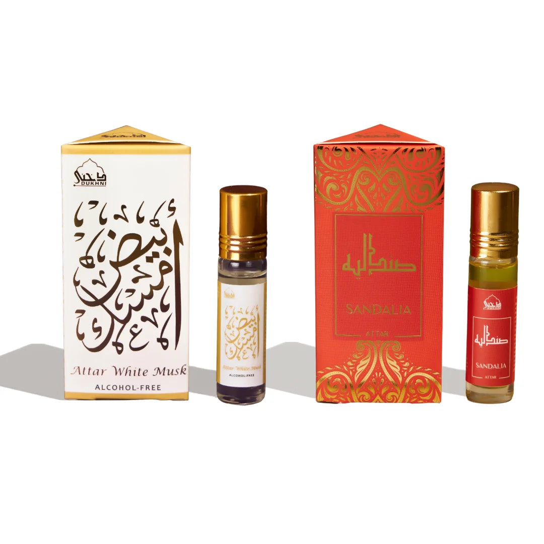 Dukhni White Musk And Sandalia Attar Oil Set Of 2 Attars Arabic Gift