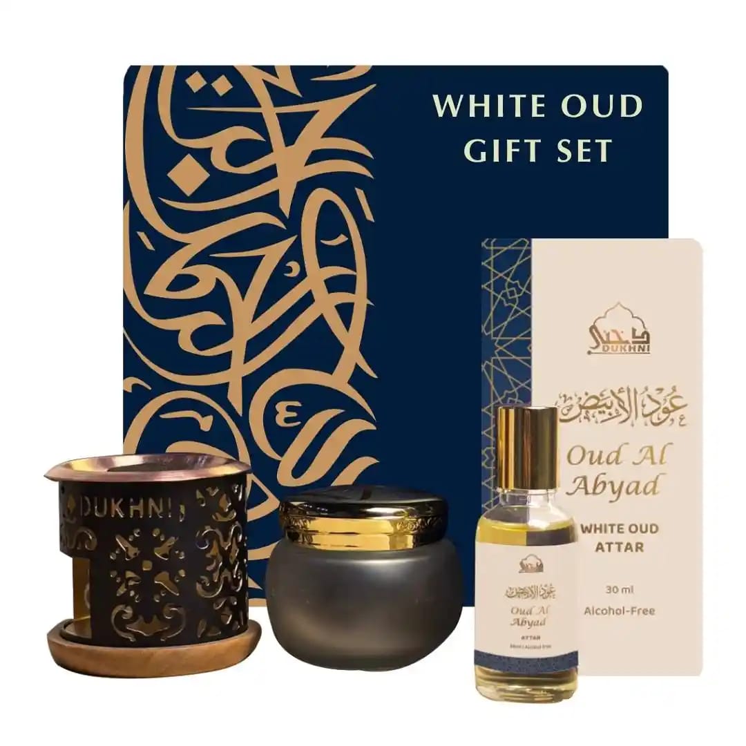 White Oud Gift Set Premium Arabian Fragrance Dukhni India