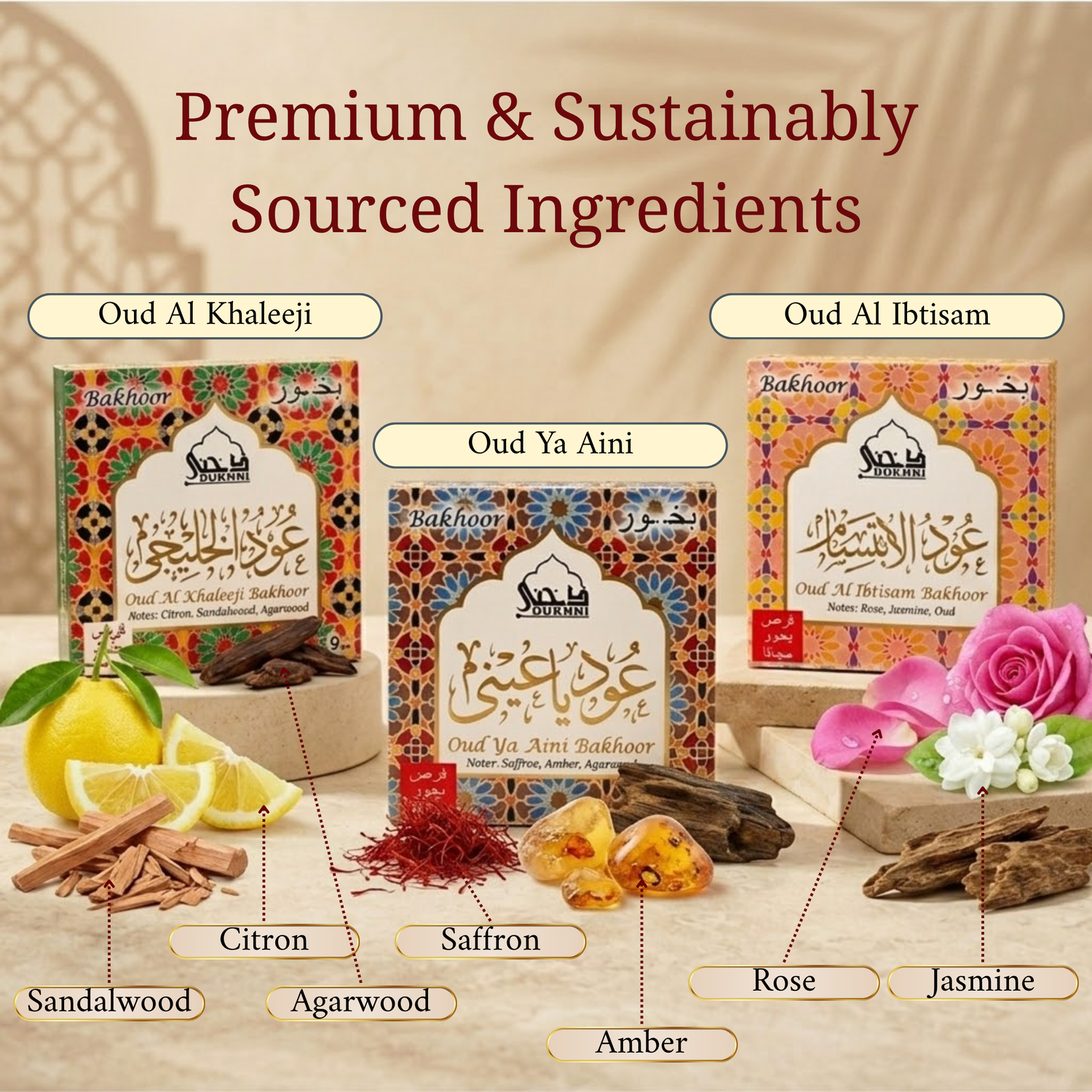 Oud Al Khaleeji, Oud Ya Aini & Oud Al Ibtisam| Bakhoor Trays