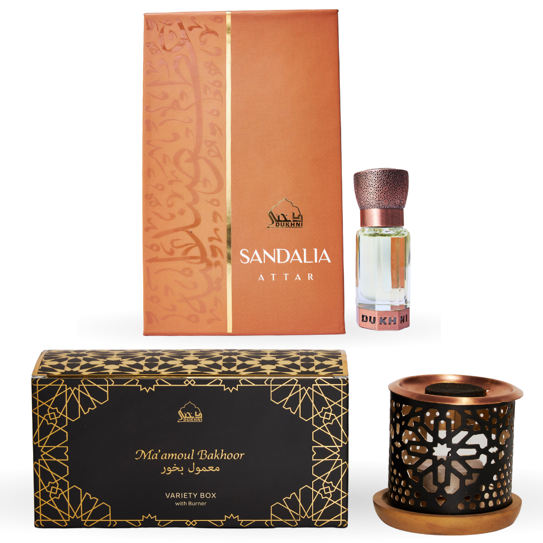 Ma'amoul Bakhoor Variety Box with Burner & Sandalia Attar