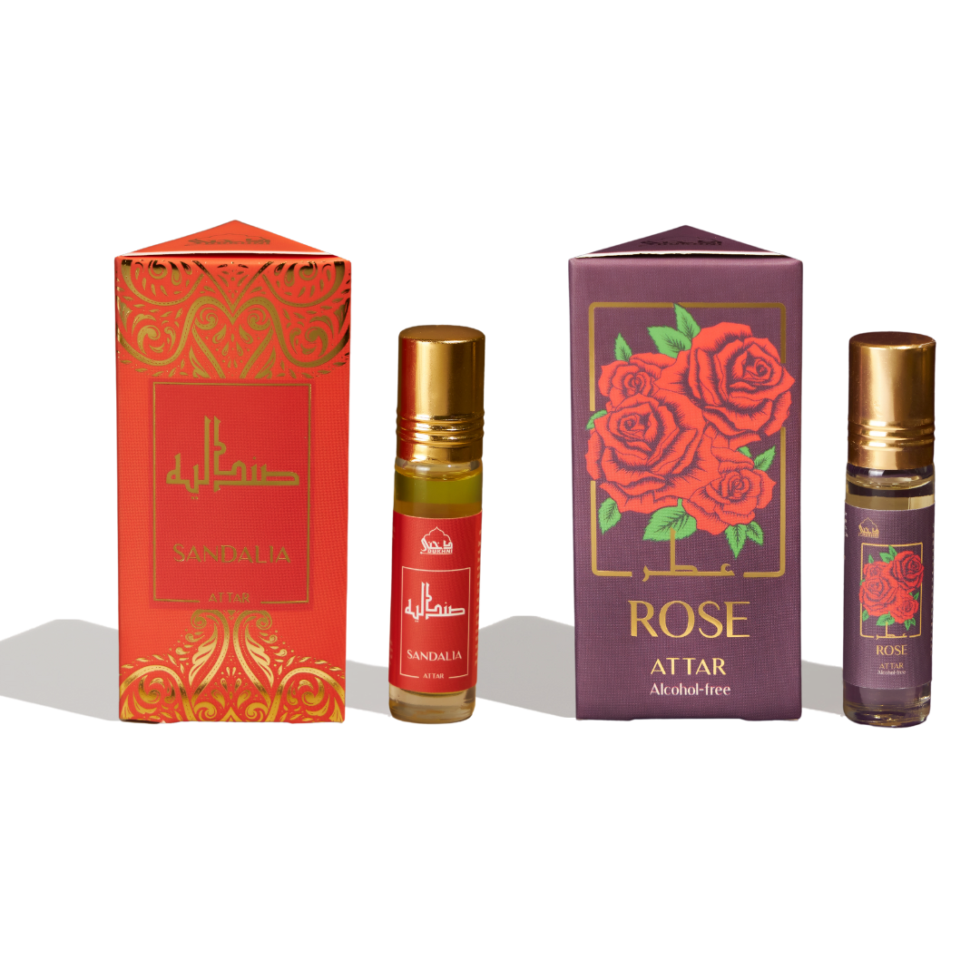 Sandalia and Rose Attar Oil Set of 2