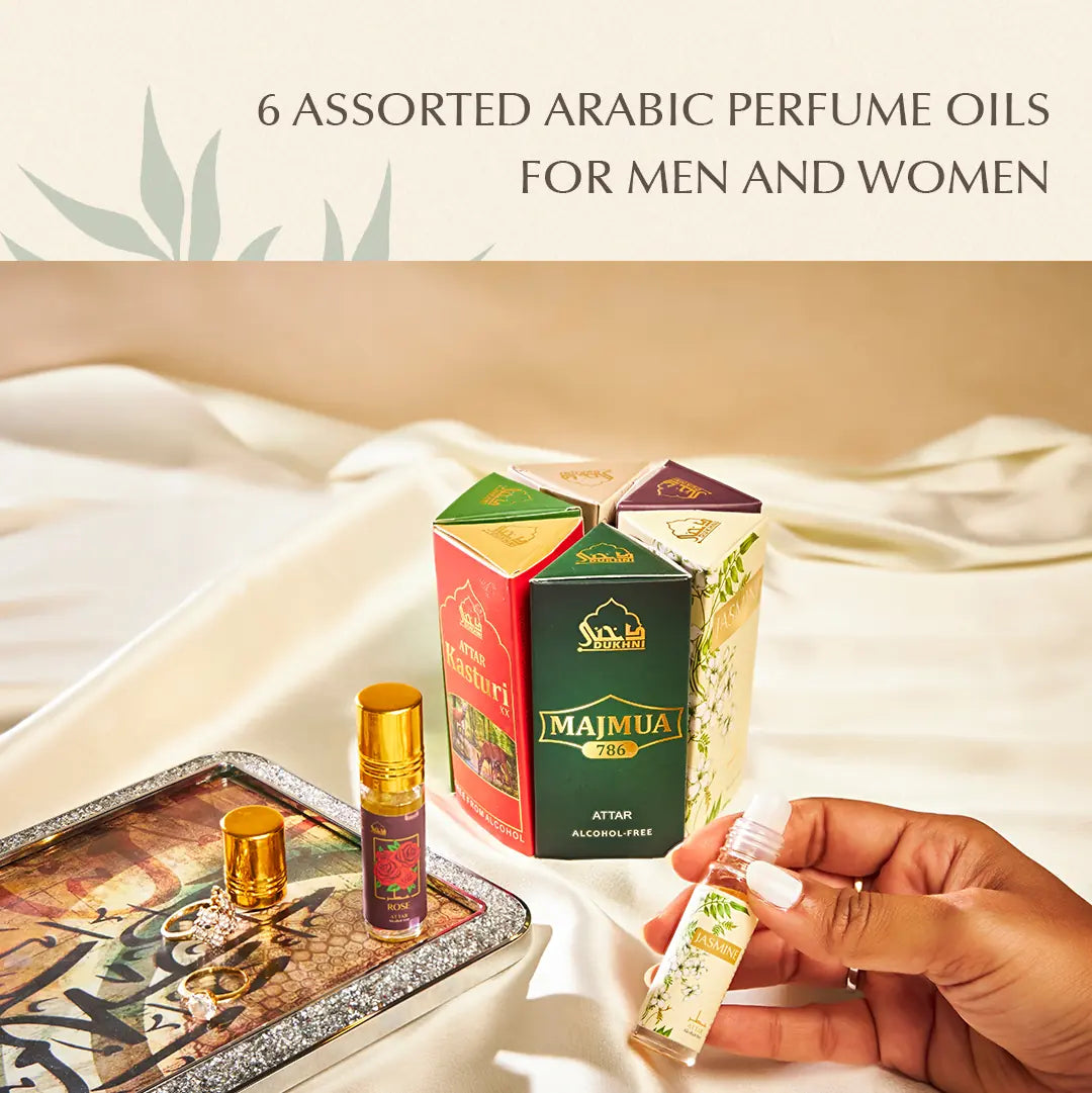 Dukhni Floral Attar Oil Set | Assorted Arabic roll on oils