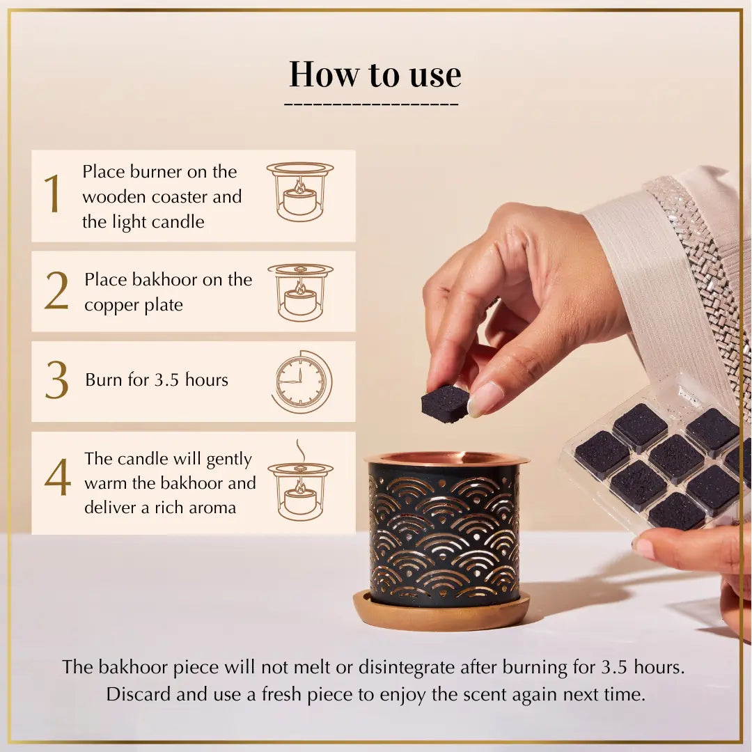 easy to use smokeless bakhoor burner and bakhoor