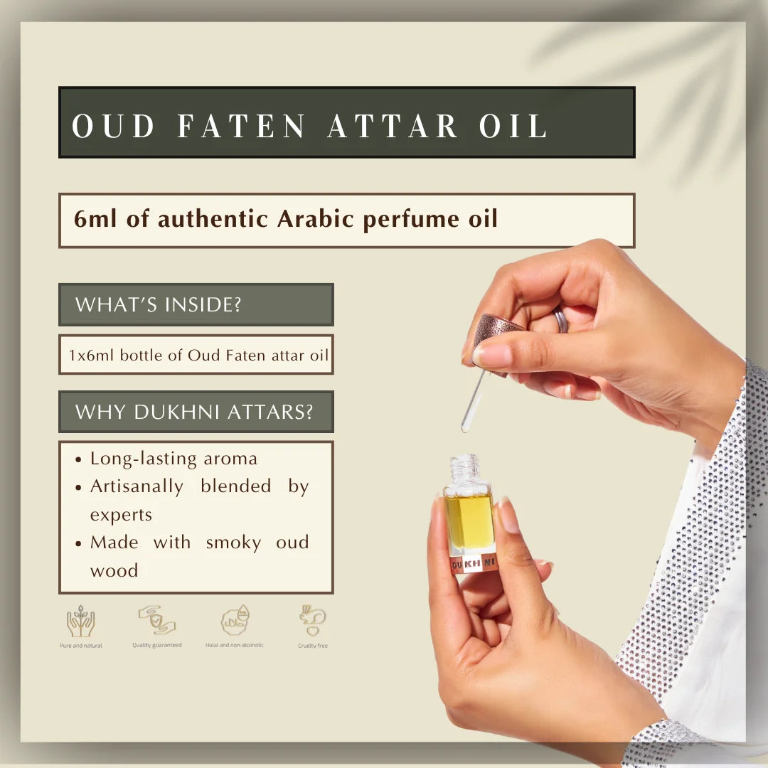 6ml Oud Faten Non Alcoholic Arabic Roll On Perfume Oil Pure Concentrated Oil Arabic Attar Halal Eid Gift