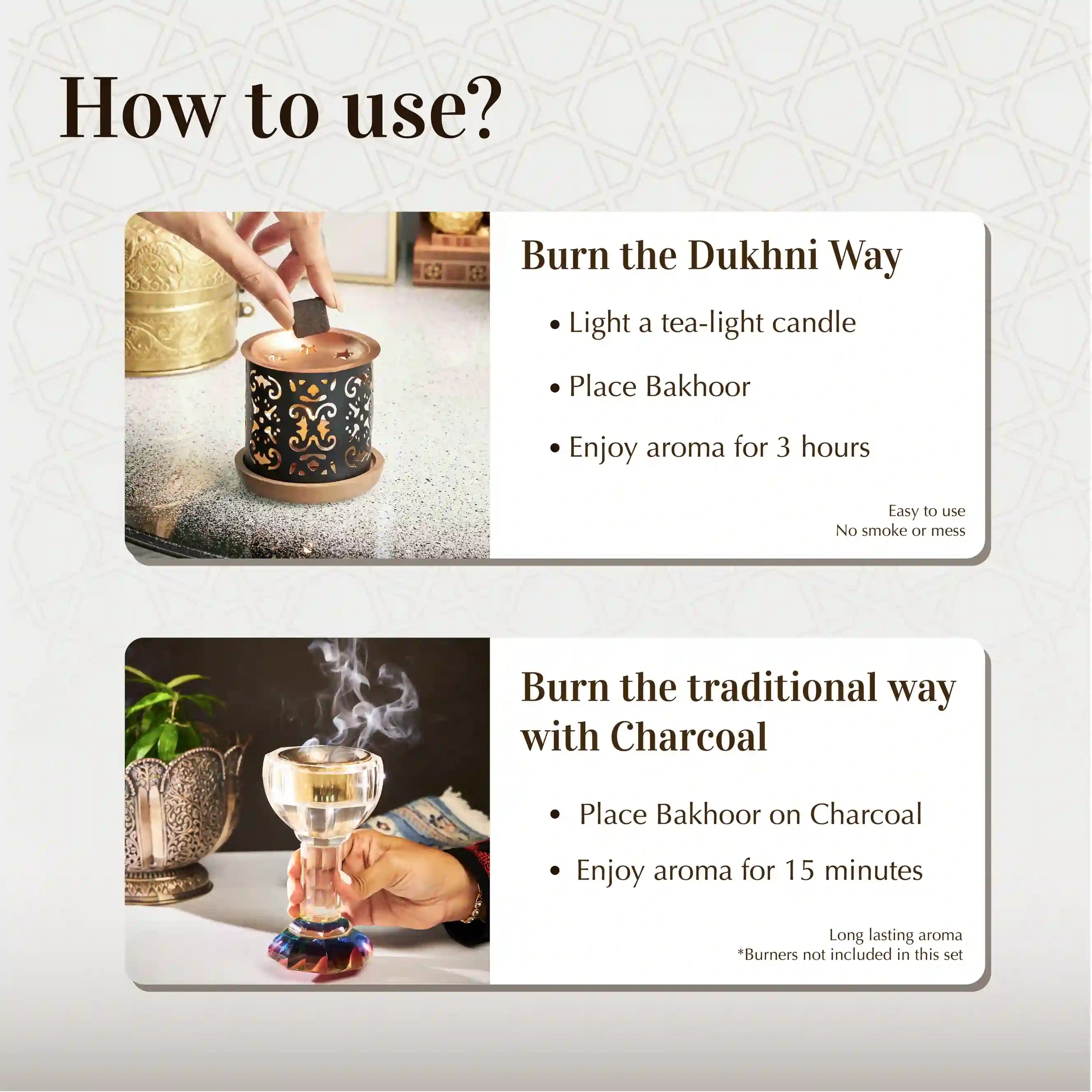 Easy to use easy to burn bakhoor for home and gifting Arabic incense