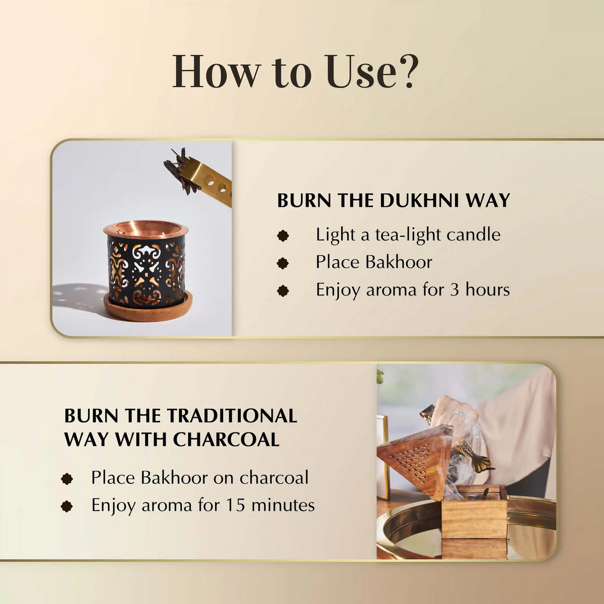 Smokeless easy to use bakhoor for home and office