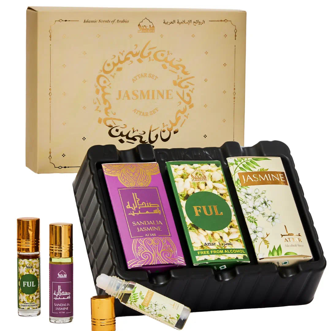 Jasmine Attar Oil Set | Gift set with roll-on perfume oil