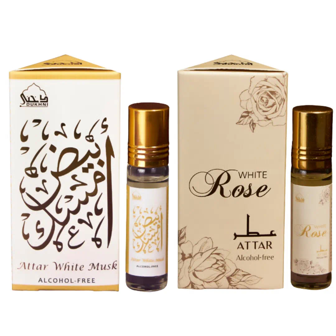White Musk and White Rose Attar Oil Set of 2