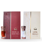 Dukhni Dehn Al Oud And Misk Rijali Attar Oil Set Of Non Alcoholic Attars