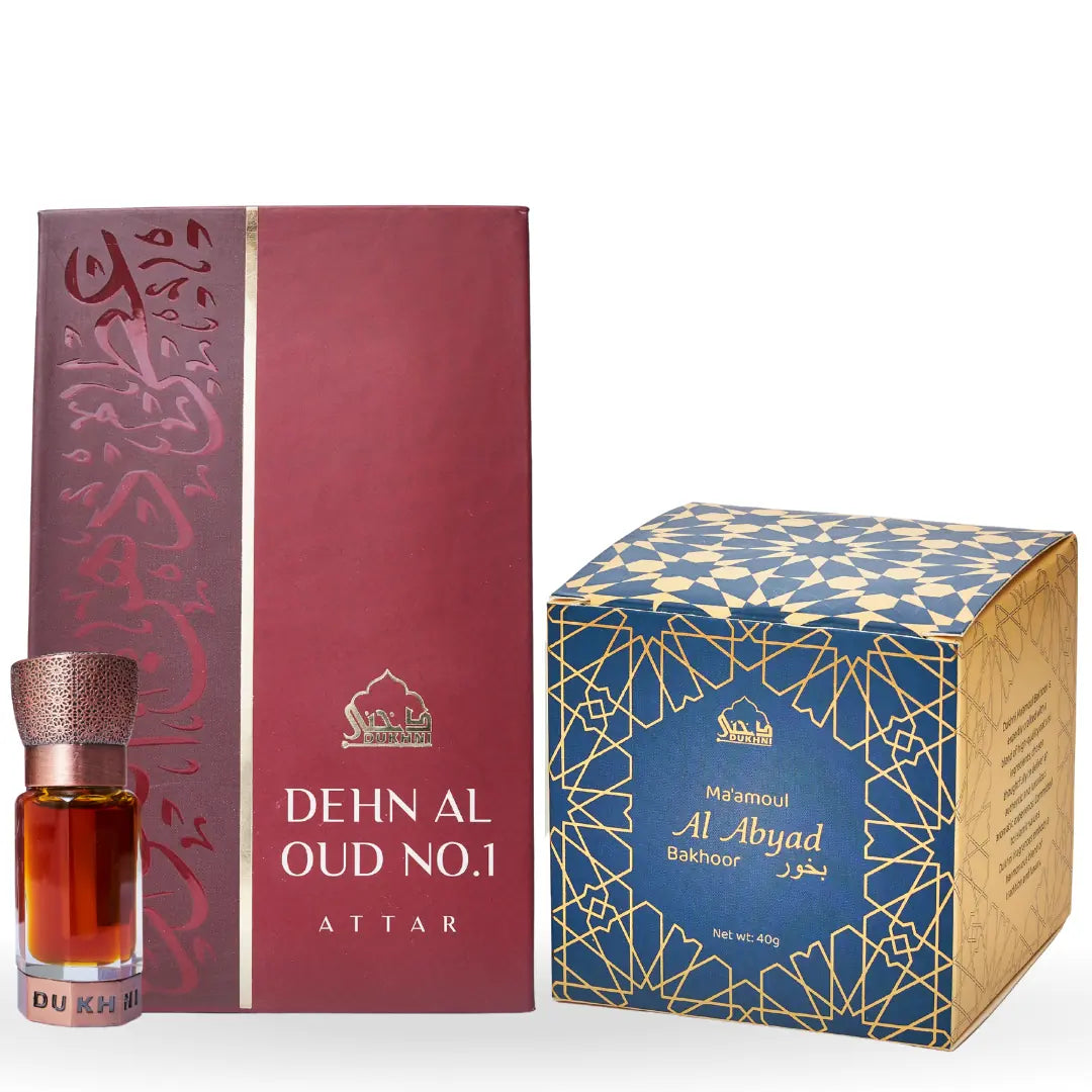 Dehn al oud attar with maamoul al abyad bakhoor