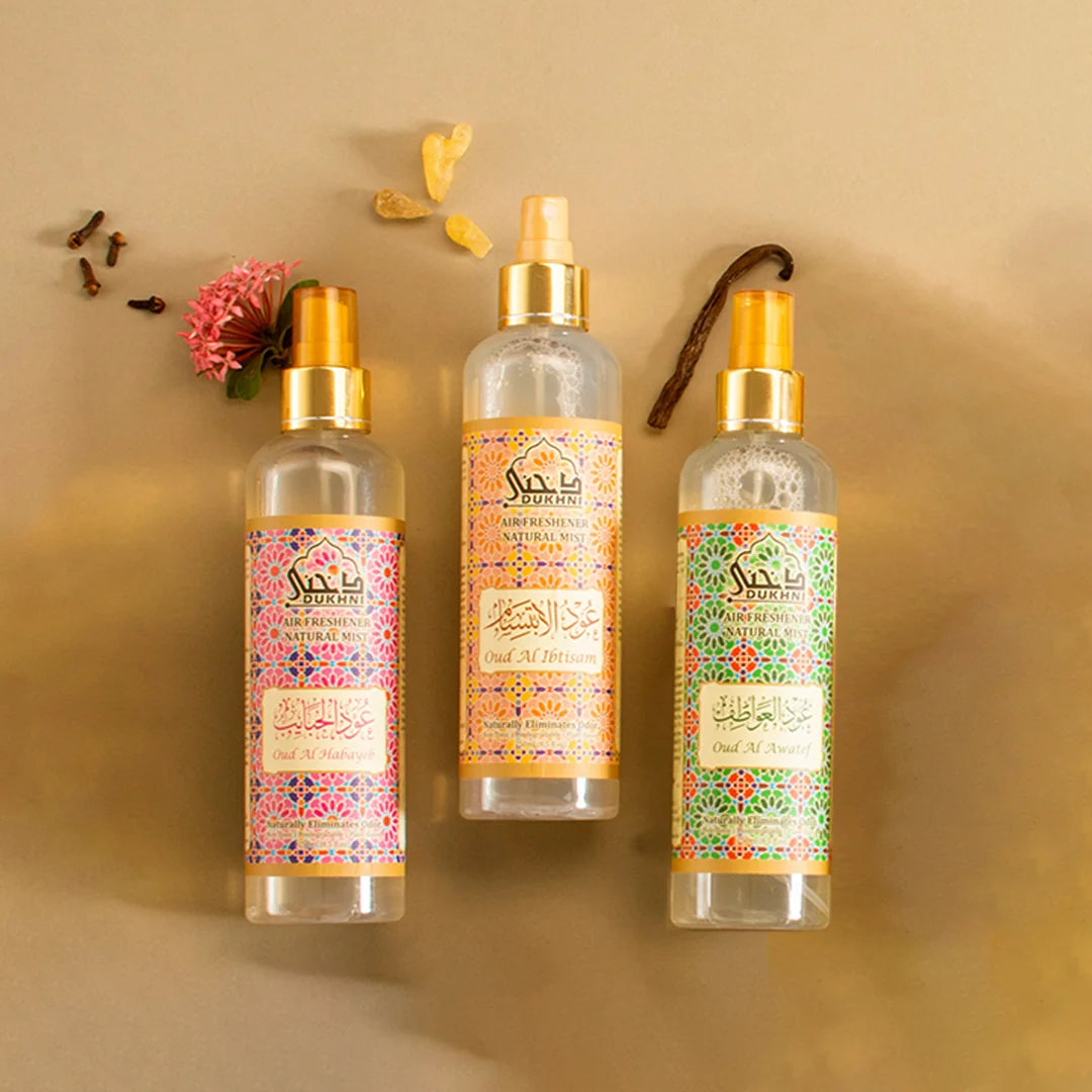 Dukhni Oud Al Awatef Ibtisam Habayeb Mist Sprays Combo