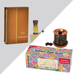 Dukhni Oud Bakhoor Variety Box With Burner And Sandalia Attar Oil Combo Eid Gift