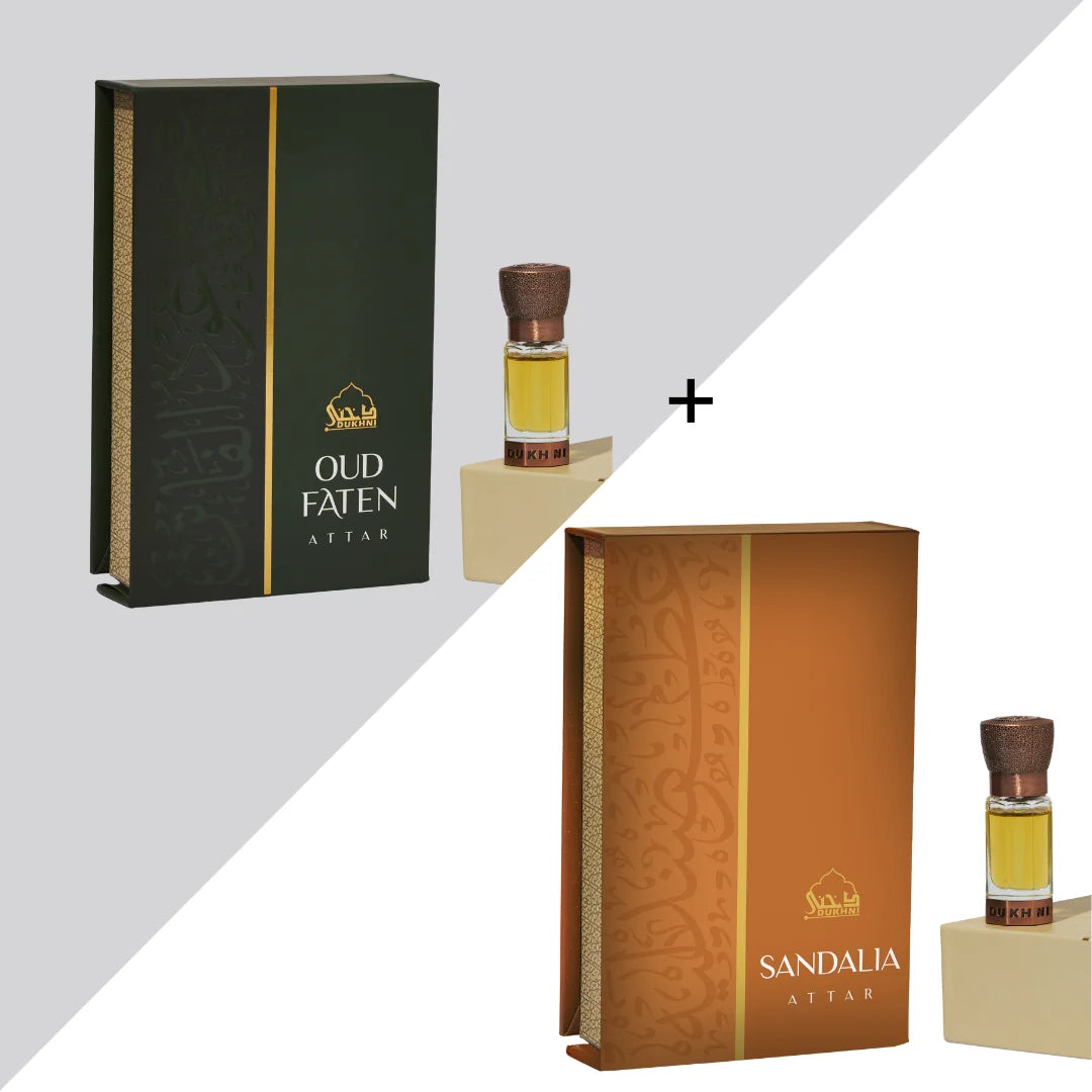 Dukhni Oud Faten Attar Oil And Sandalia Attar Oil Combo Eid Gift