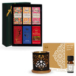 Dukhni Premiere Attar Oil Set And Oriental Diffuser Oil Burner Combo UK