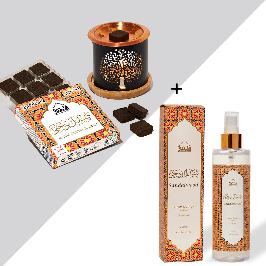Dukhni Sandal Bakhoor And Room And Linen Spray Bakhoor And Mist Combo IN