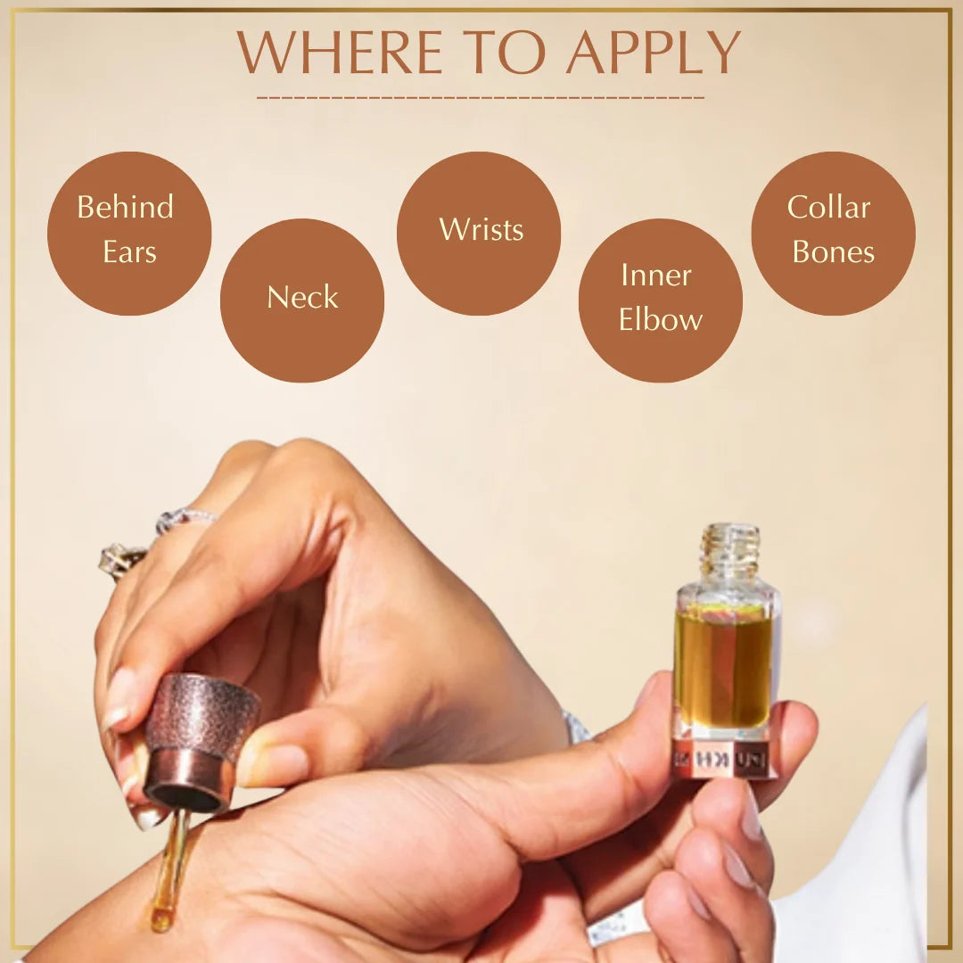 Where to apply attar oil 