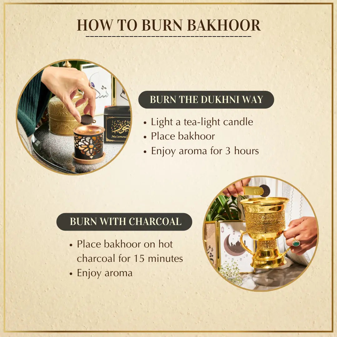 Easy To Burn Premium Ma'amoul Bakhoor On Dukhni Smokeless Burner Non Toxic Smoke Free Or Charcoal