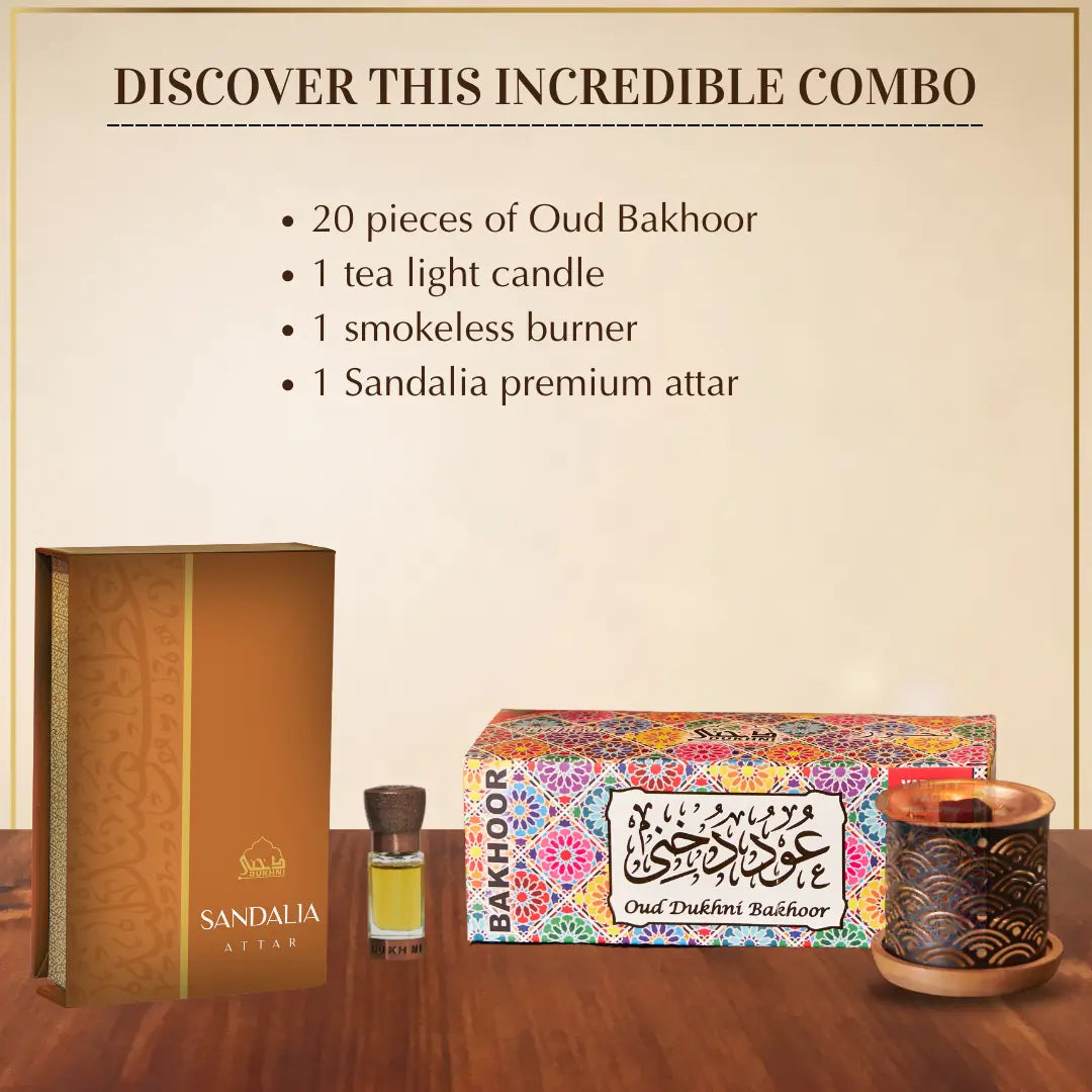 Get 10 Oud Bakhoor Scents With Smokeless Burner And 6ml Sandalwood Perfume Oil In This Combo