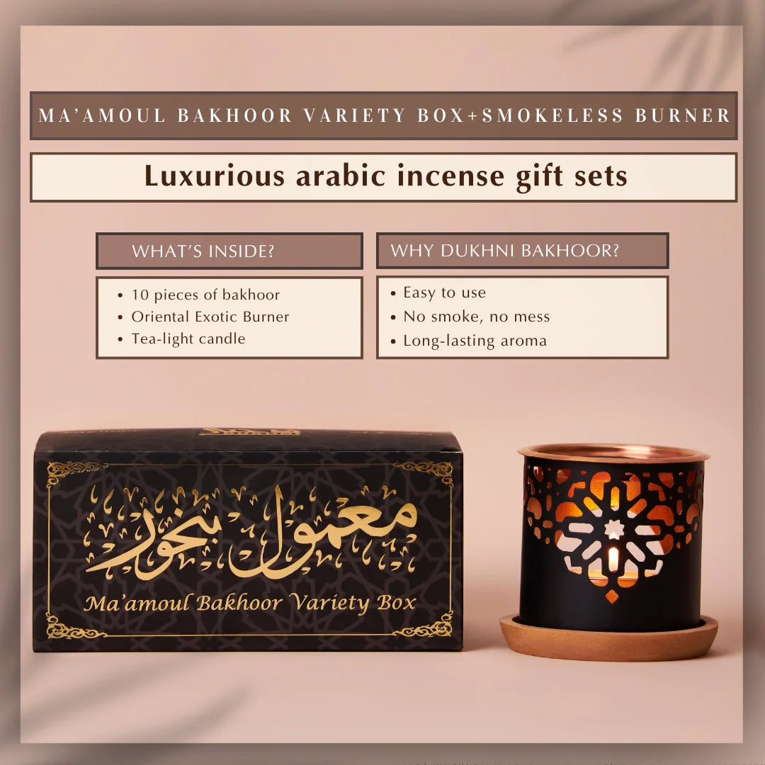 10 Pieces Of Bakhoor 5 Scents With Smokeless Burner Authentic Arabic Incense Luxurious Premium Scents