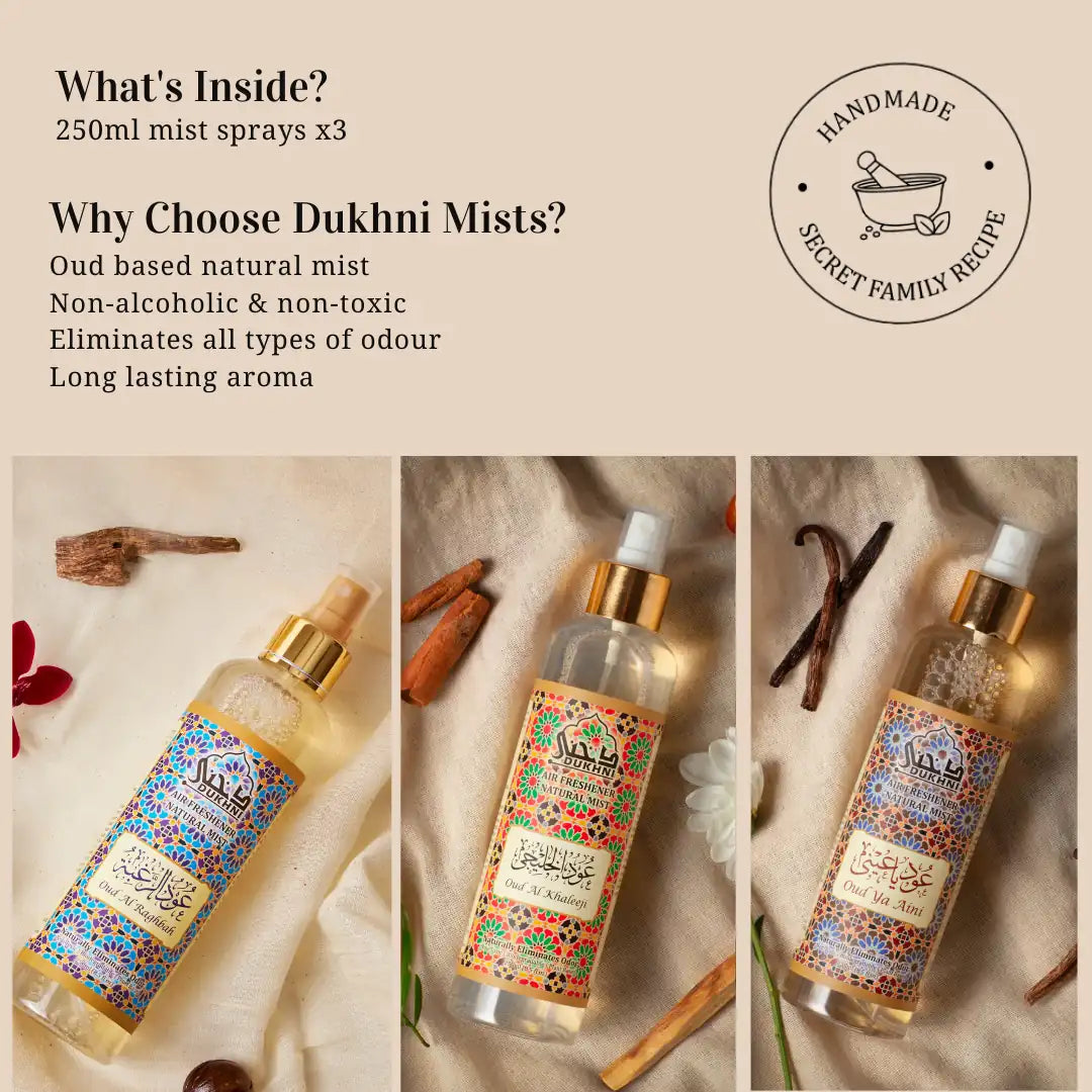 Get 3 250ml Natural Mist Sprays Oud Based Mist Natural Oud Room Freshener For Sofa Bed Linen Long Lasting Scent 