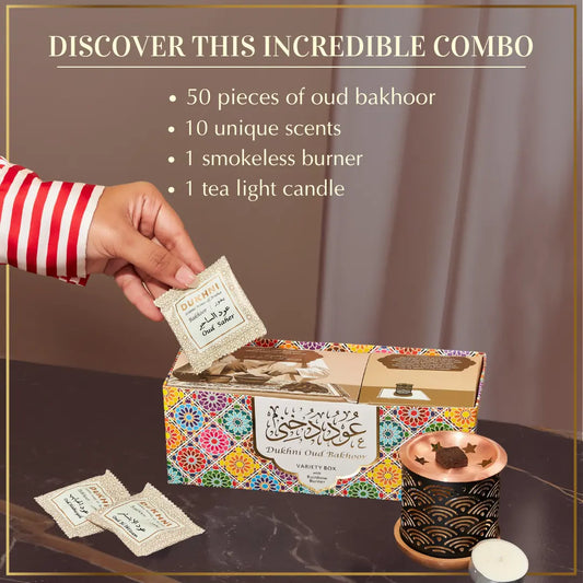 Oud Bakhoor Variety Box with Burner & Refill Pack