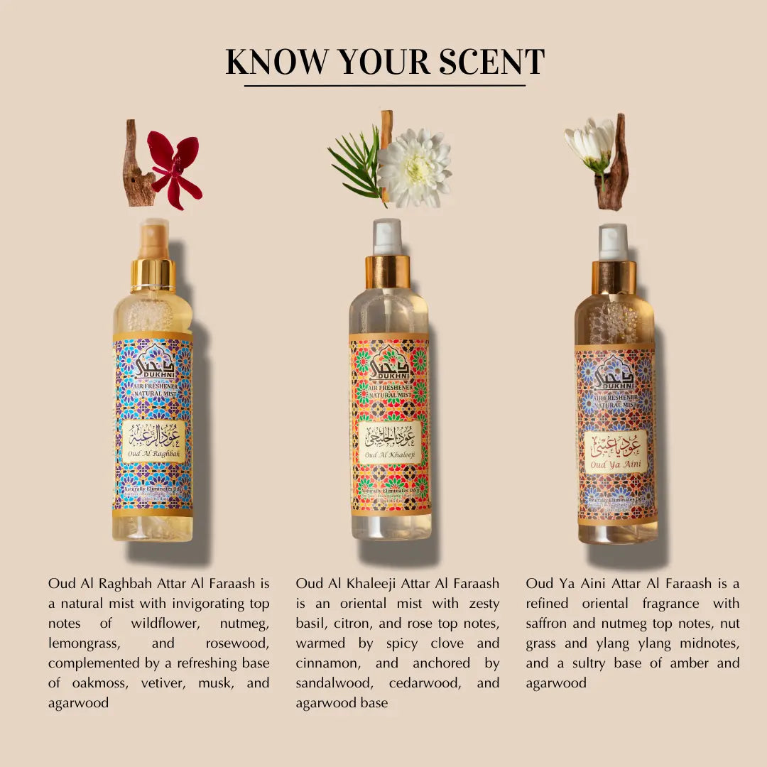 Get Floral Zesty Oriental Scents In This Oud Natural Mist Sprays Combo For Sofa Bed Linen