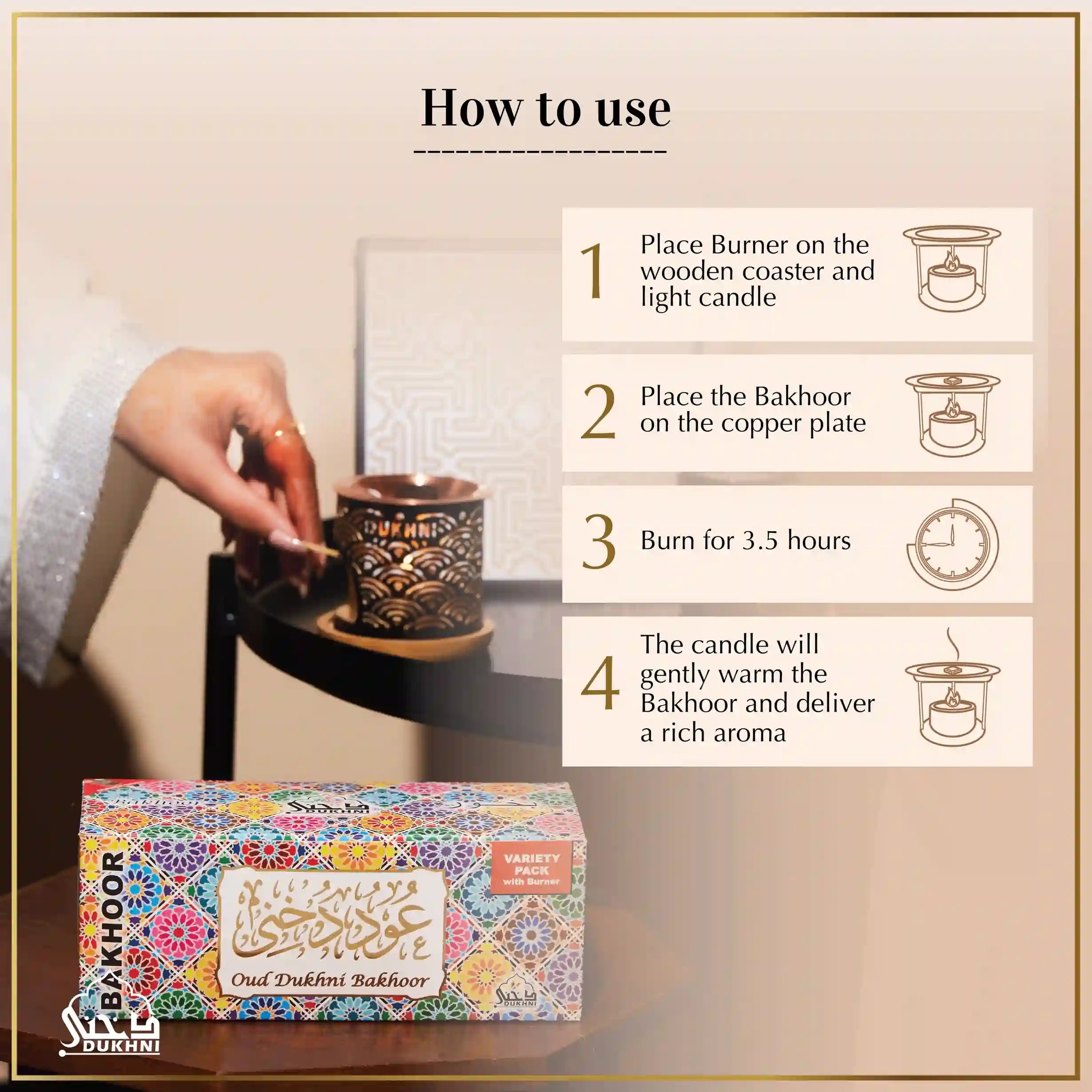 10 Assorted Scents 30 Pieces In Oud Bakhoor Variety Box With Burner