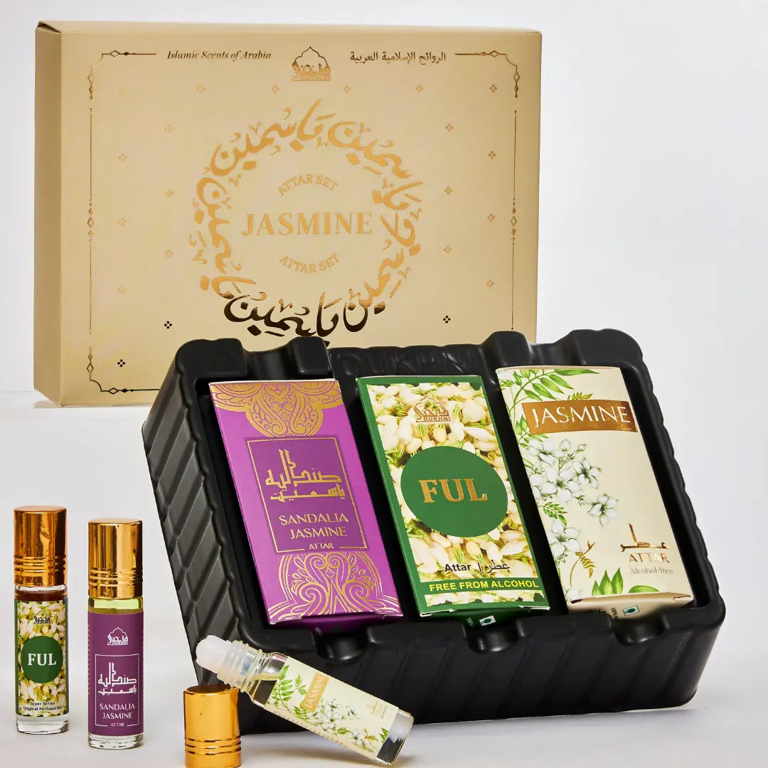 Jasmine Attar Oil Set | Gift set with roll-on perfume oil