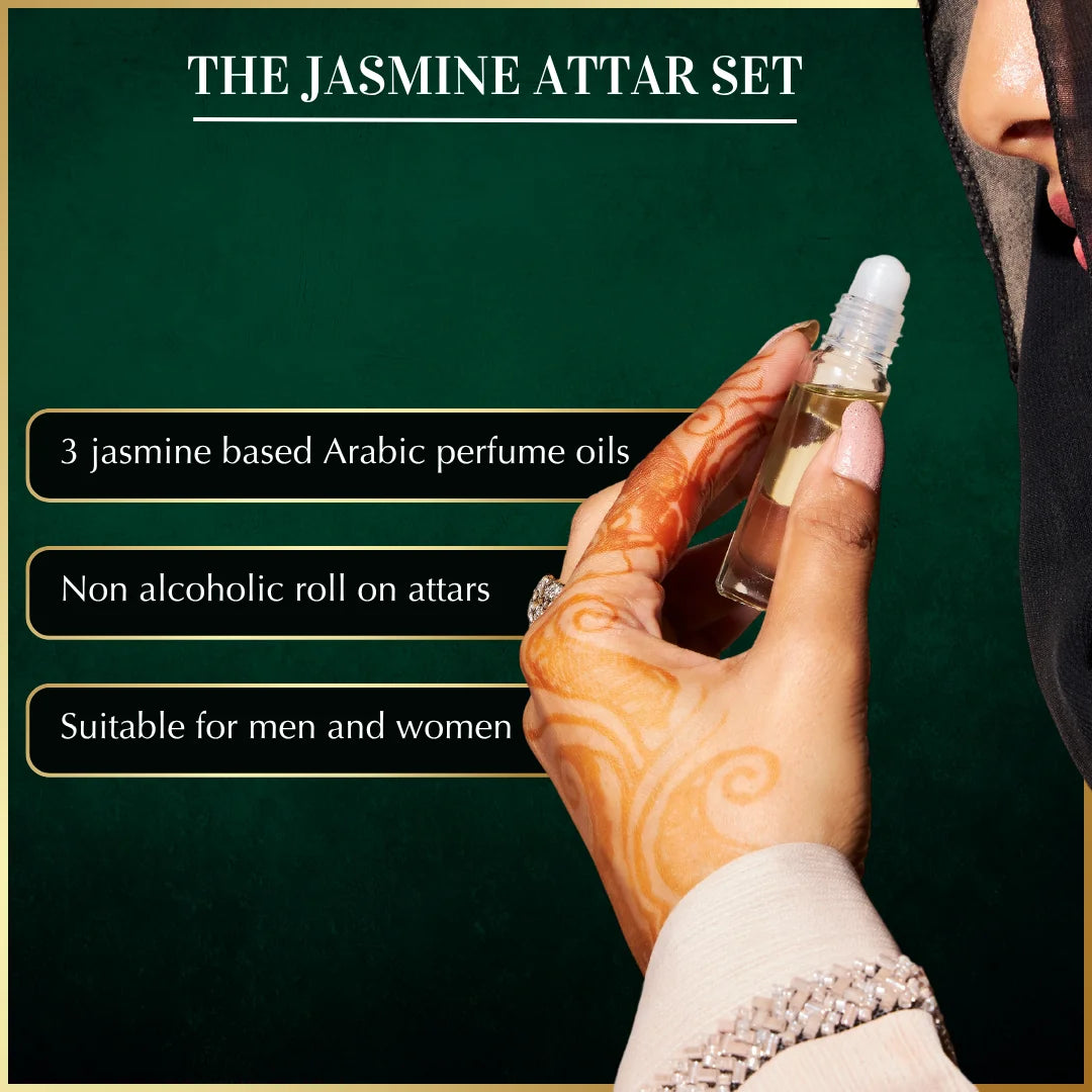 Jasmine Attar Oil Set | Gift set with roll-on perfume oil