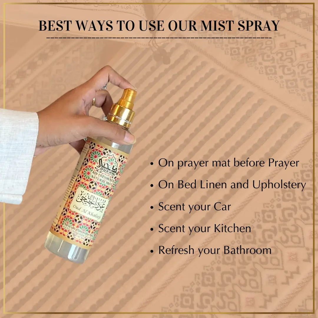 Dukhni Oud Khaleeji Spray For Prayer Mat Living Room Bathroom Car Study Kitchen Upholstery