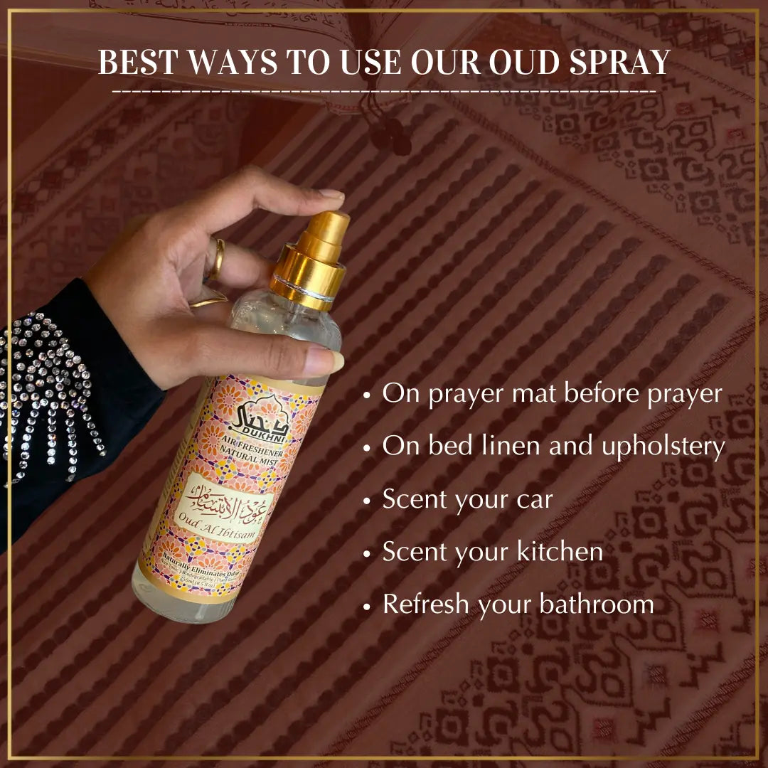 Oud Spray For Use On Prayer Mat Living Room Bathroom Car Study Kitchen Upholstery