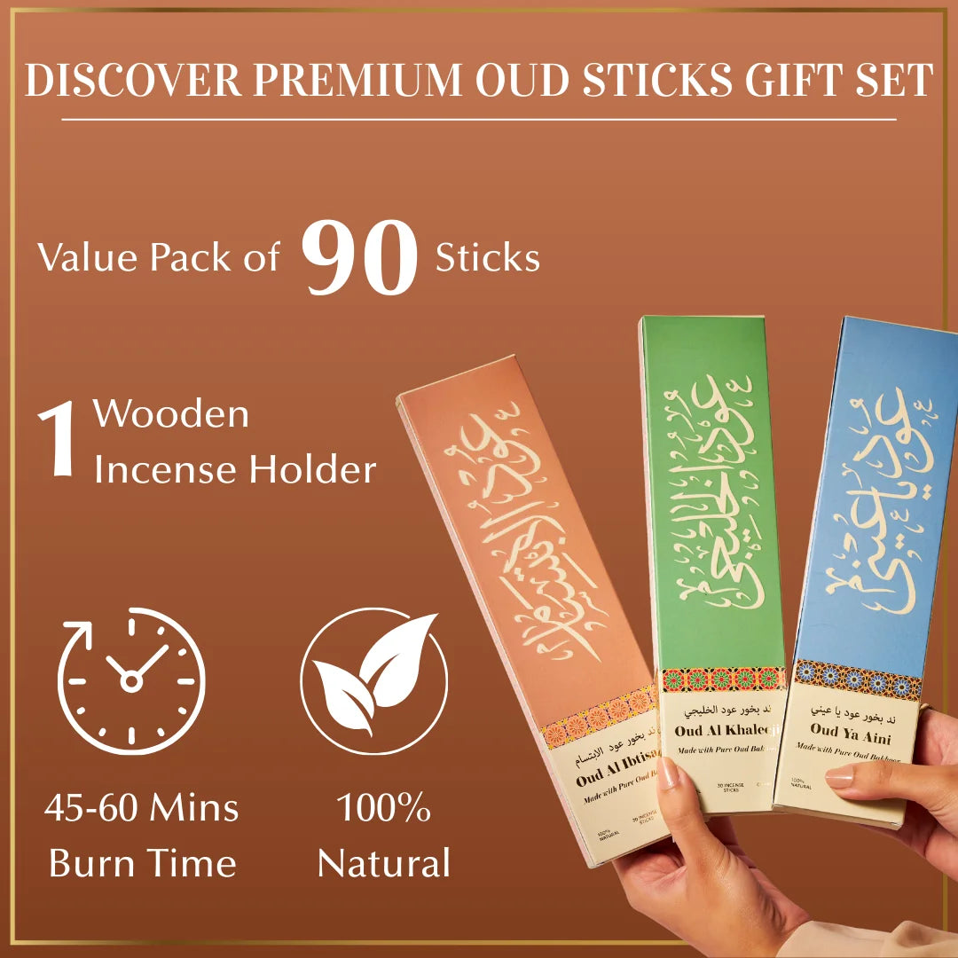 Premium Oud Sticks 90 pcs assorted fragrance pack 