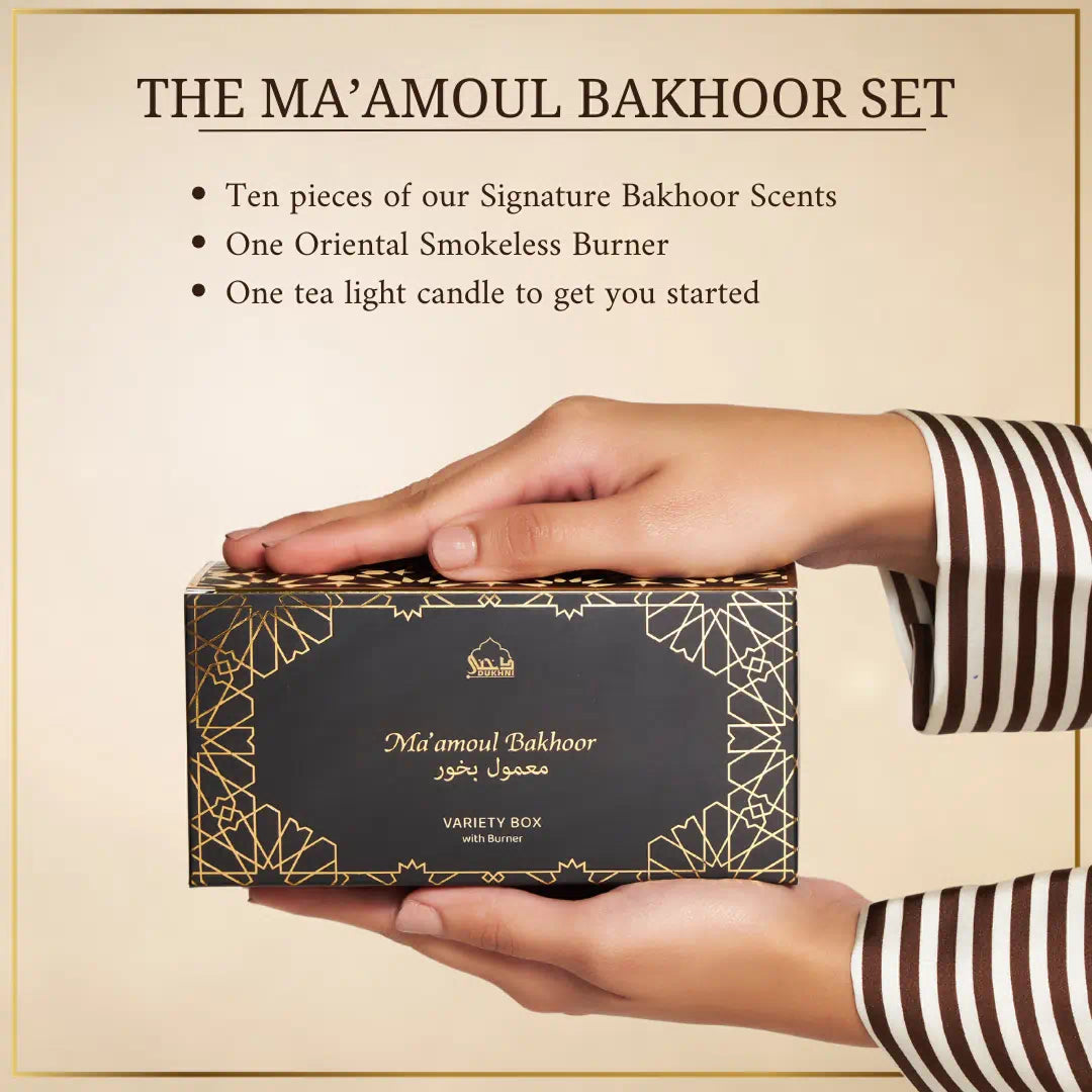 Ma'amoul Bakhoor Variety Box & Burner ( 10 piece)