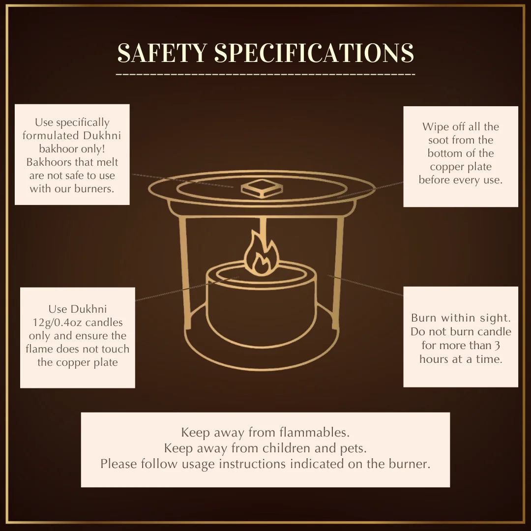 Safety Specifications While Using Dukhni Smokeless Incense Burner Safe For Pets Kids