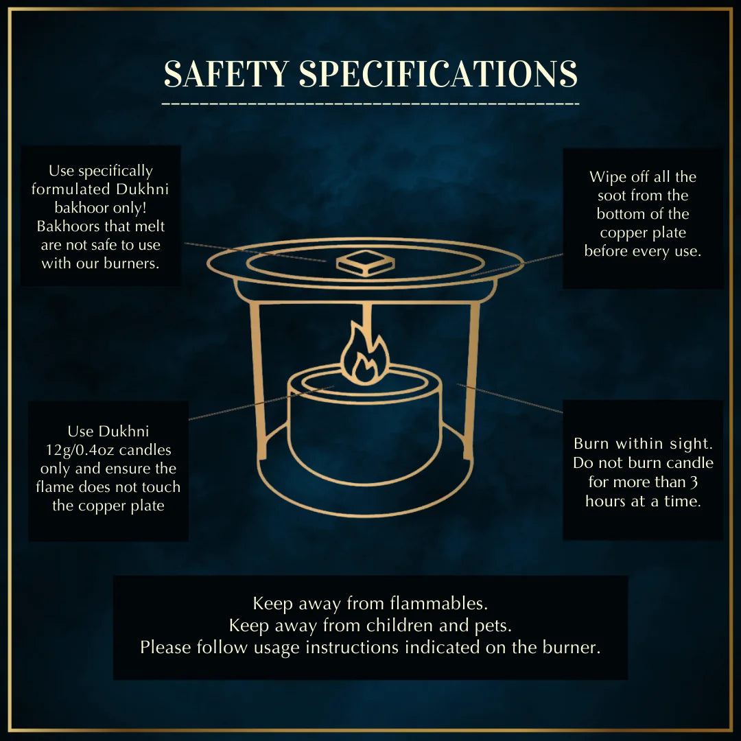 Safety Specifications While Using Dukhni Smokeless Incense Burner Safe For Pets Kids