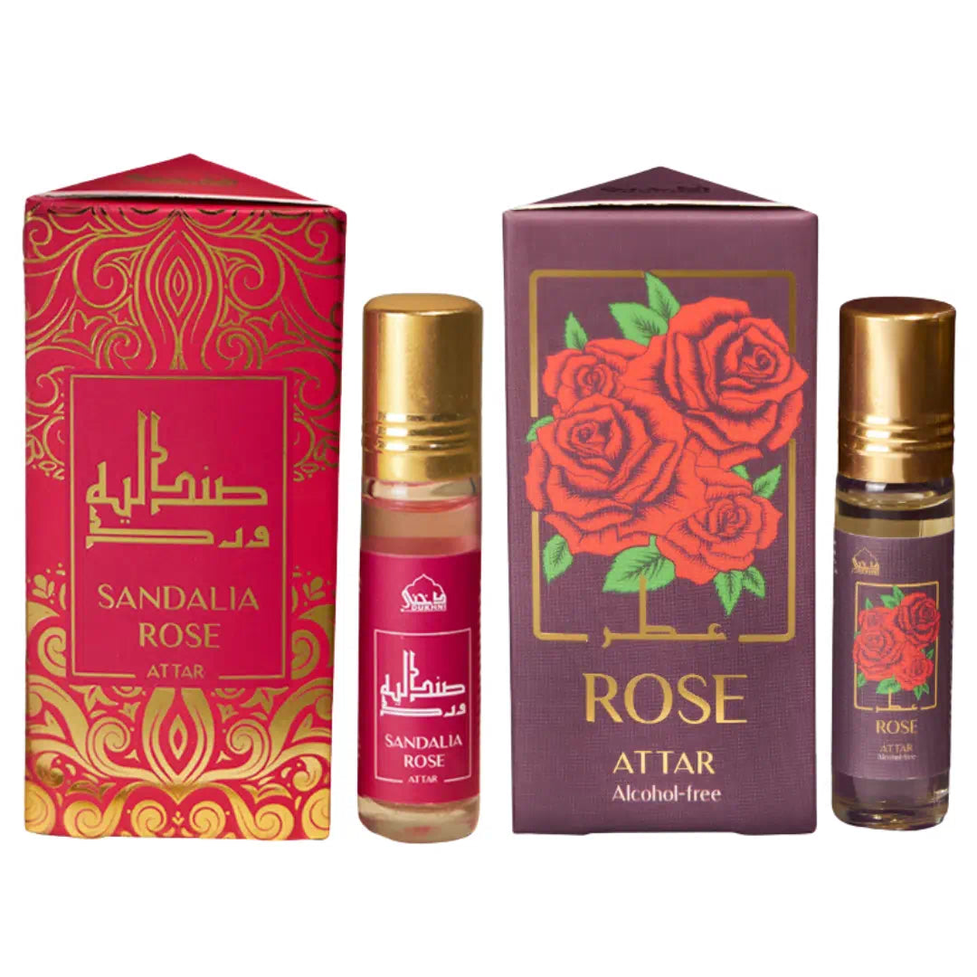 Sandalia Rose and Rose Attar Oil Set of 2