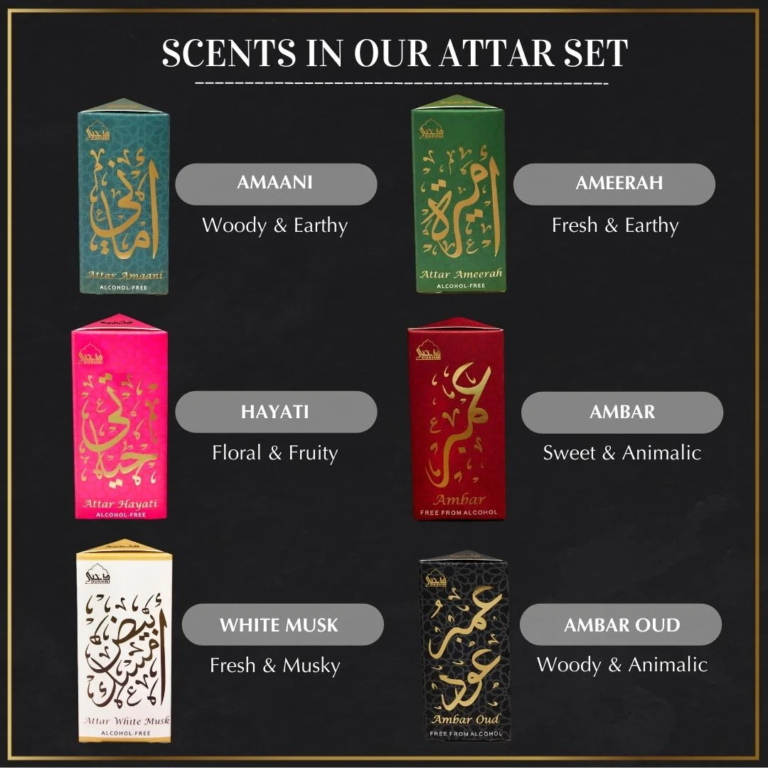 Scent Description Fresh Earthy Woody Scents In Dukhni Luxury Attar Set Perfect Gift For Eid