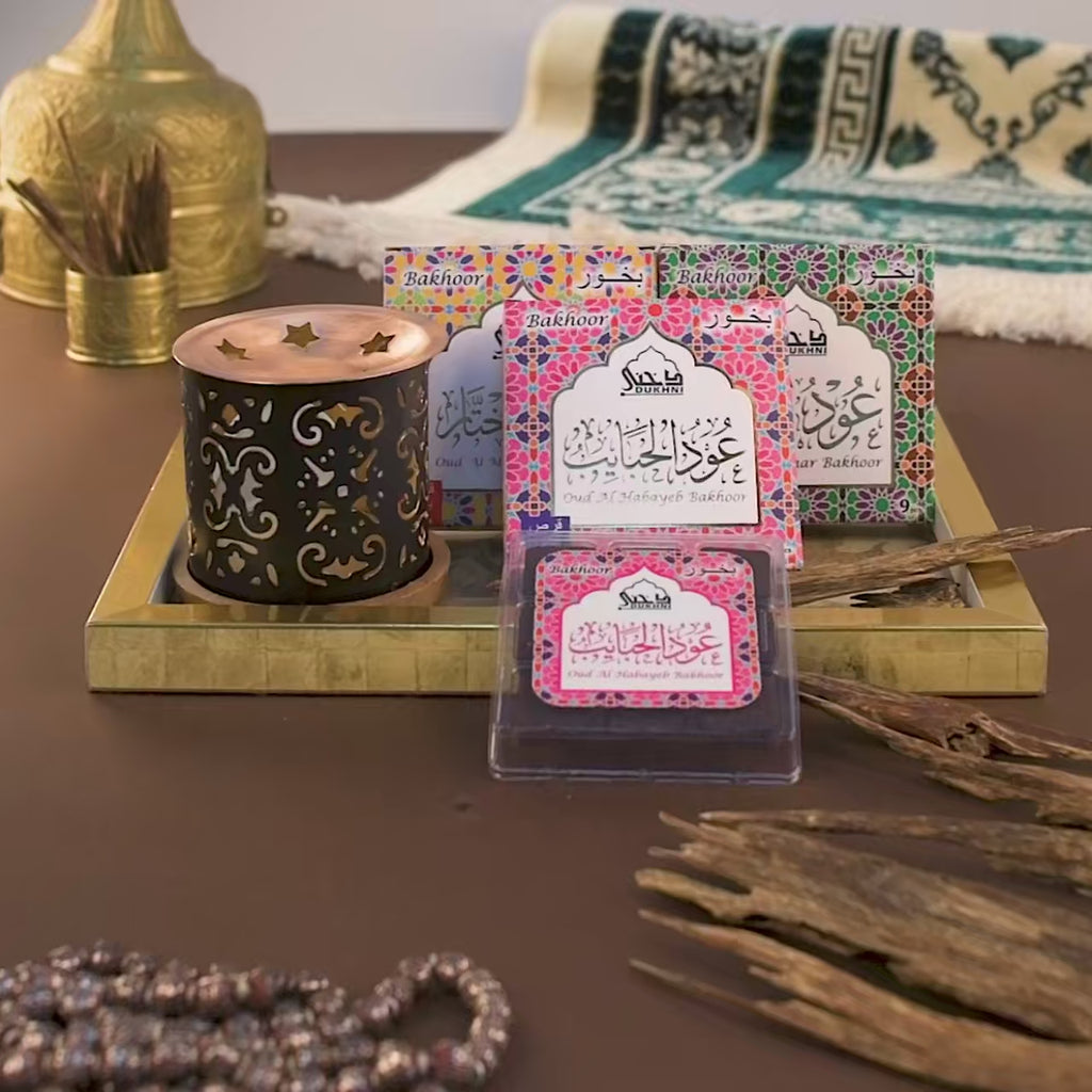 Dukhni Oud Al Mukhtar Qamar Habayeb Bakhoor Arabic Incense IN